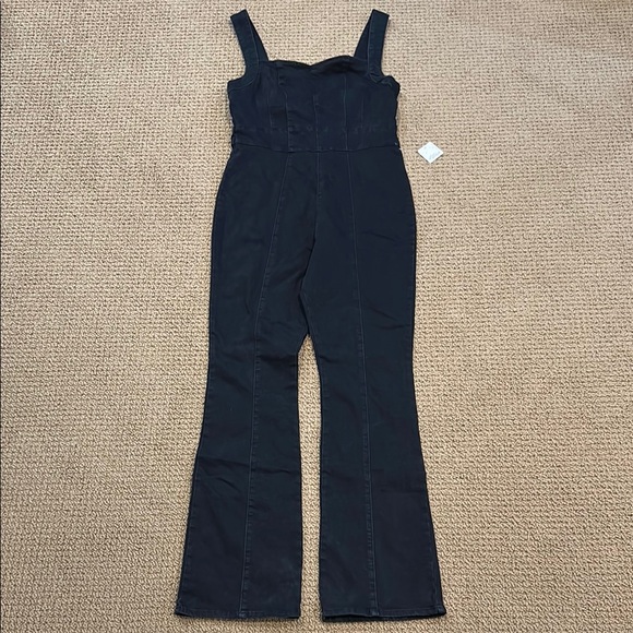 NEW Free People Light My Fire Jumpsuit size Large Black As Night We The Free - Picture 1 of 16